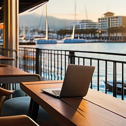 Quieting the Digital Storm, serene waterfront
